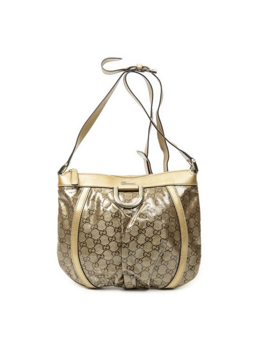 Gucci Abbey Shoulder Bag Gold Crystal Canvas